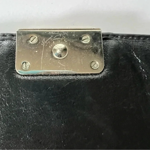 Coach Kristen Op Art Signature Black Silver Envelope Wallet - Picture 8 of 11